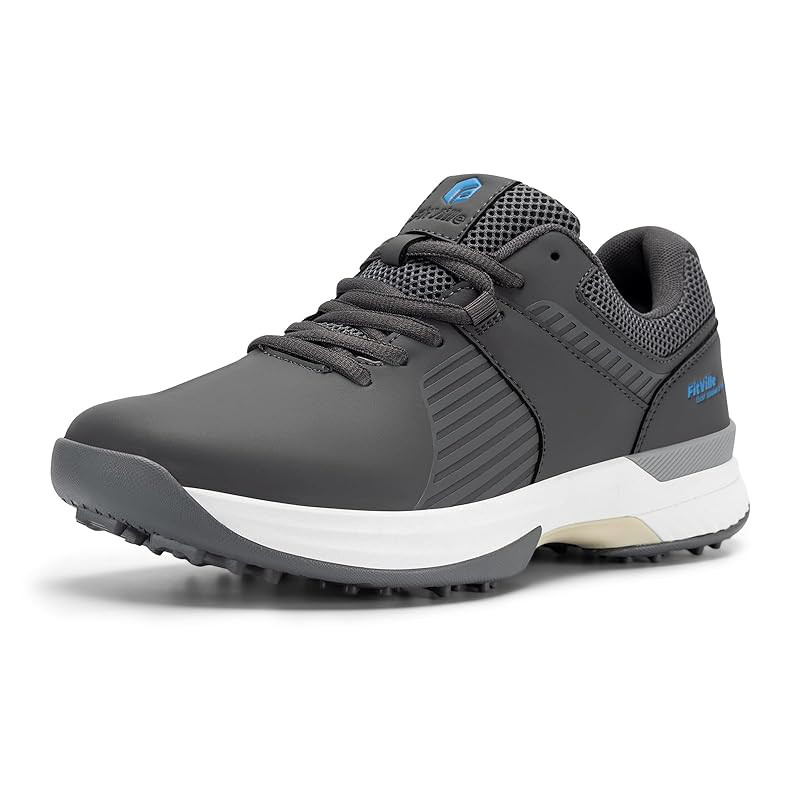 [FitVille] Men's Wide Golf Shoes - 2E 4E Spike Golf Shoes, Lightweight, Water-Resistant, Extra Roomy