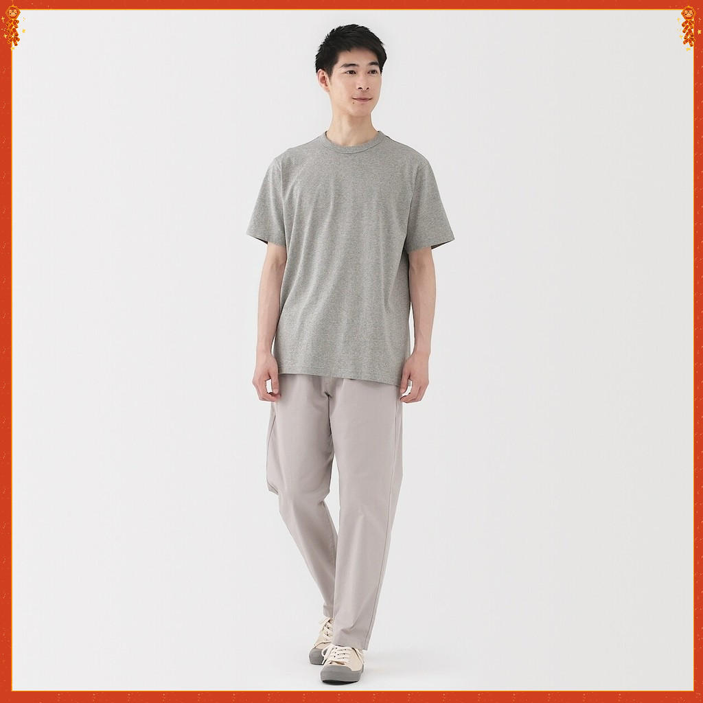 MUJI เสื้อยืดคอกลมผ้ามีน้ำหนักแขนสั้น ผู้ชาย – MUJI Washed Heavy Weight Short Sleeve T-Shirt ราคา ถูกที่สุด ดีลบีเคเค แกลเลอรีภาพที่ 4