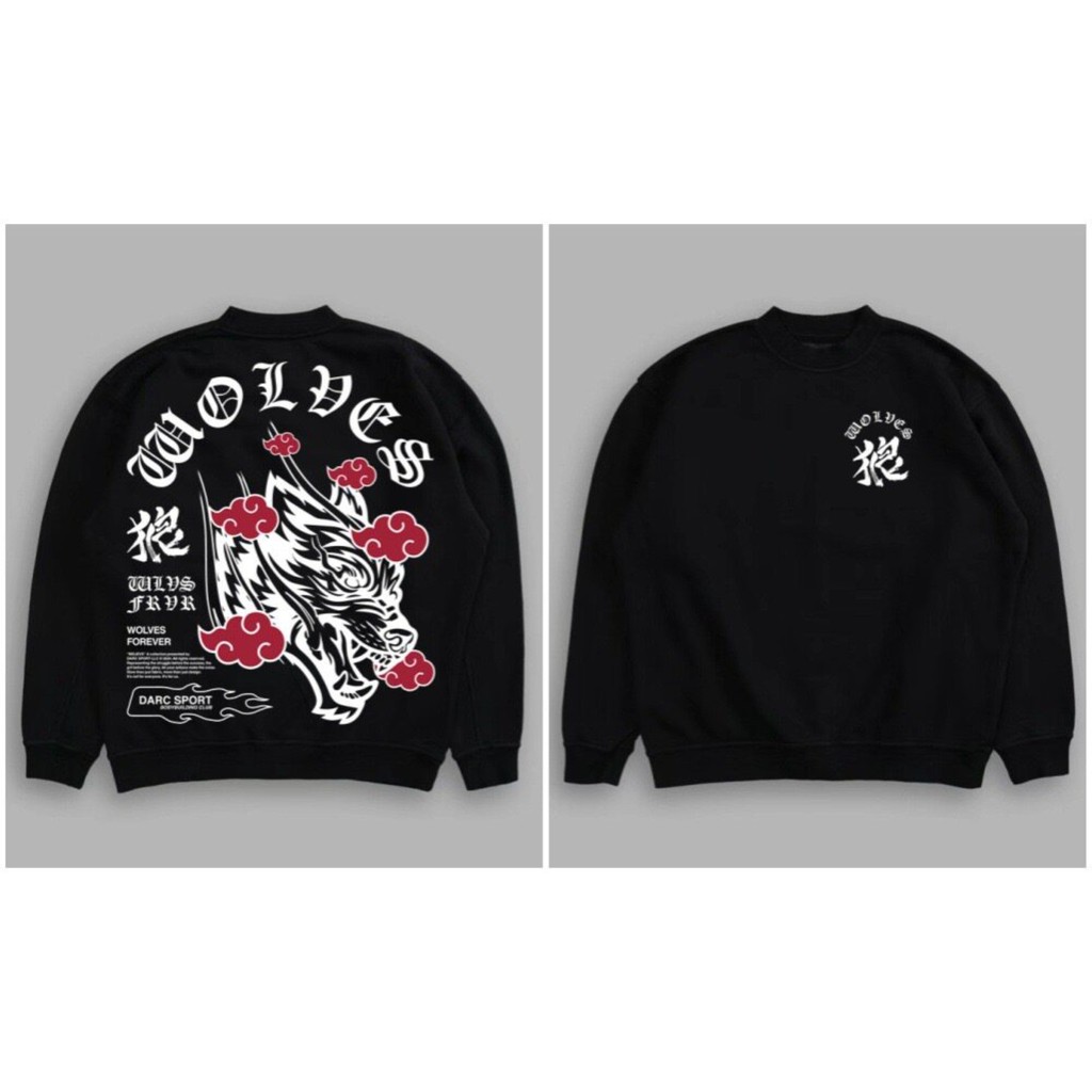 DARCSPORT สเวตเตอร์ Wolf Head ผ้าฝ้ายแท้ สไตล์.street wear สำหรับคนชอบออกกำลังกาย