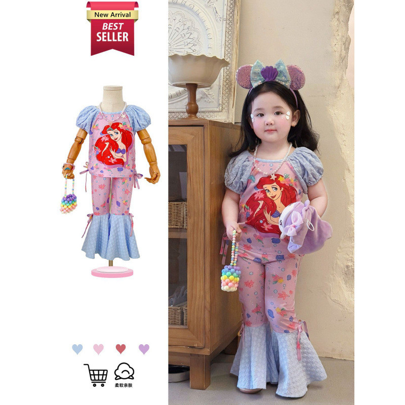 🧸 ส่งจากไทย🧸ชุดเด็กผู้หญิง เจ้าหญิงเงือก ชุดเจ้าหญิง เด็ก ผู้หญิง ชุดไปงานปาร์ตี้เด็ก 1-9ปี ชุดเดรสเจ้าหญิง ชุดเดรสลายดอกไม้ ชุดสงกรานต์เด็กผู้หญิง