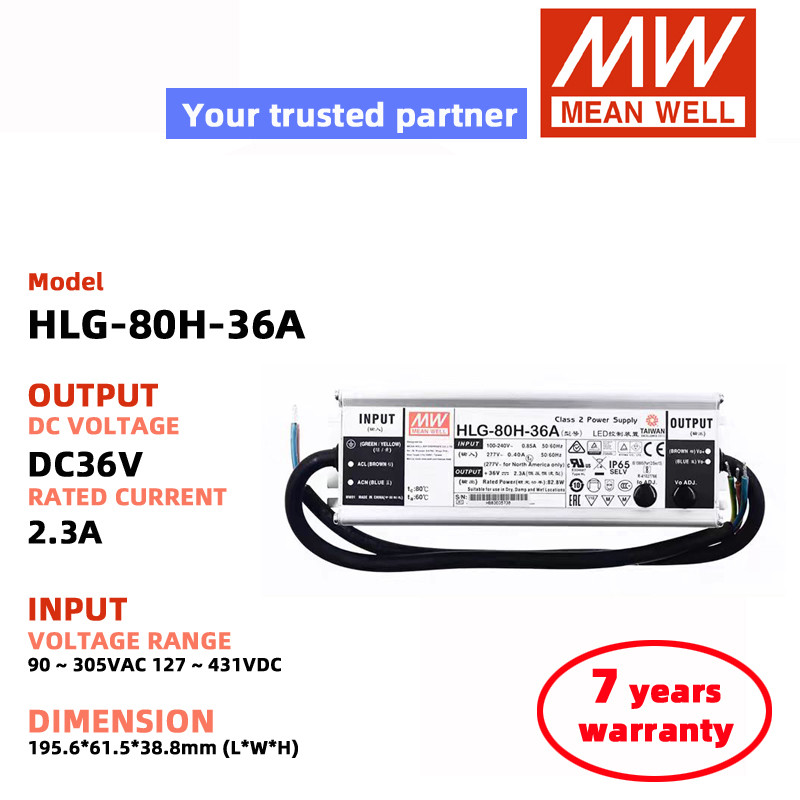 MEAN WELL HLG-80H-12A HLG-80H-24A HLG-80H-48A Switching Power Supply Meanwell DC power LED driver po