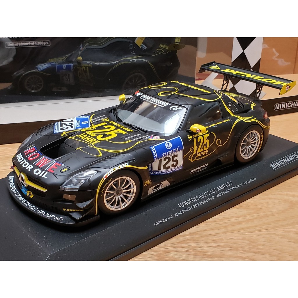 $㊋1/18 Mini Cut SLS AMG GT3 Mercedes Benz 1: 18 รถรุ่น minichamps ผลิต Mercedes Benz SLS AMG GT3 nur