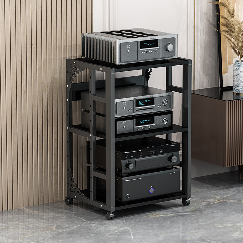 แร็ควางเครื่องเสียง Hi-Fi ปรับระดับได้ มีล้อเลื่อน เคลื่อนย้ายสะดวก หลายชั้น วางแอมป์ เครื่องเล่น CD ลำโพง แข็งแรง ทนทาน