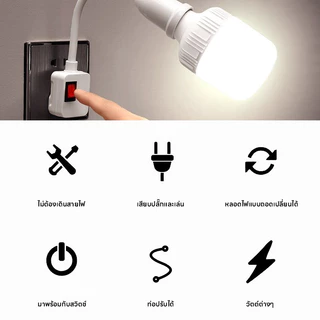 โคมไฟกลางคืน LED หมุนได้ 360° หลอดไฟ ประหยัดไฟแบบวอร์ม/สีขาว โคมไฟข้างเตียง โคมไฟติดผนัง สวิตซ์ปลั๊ก