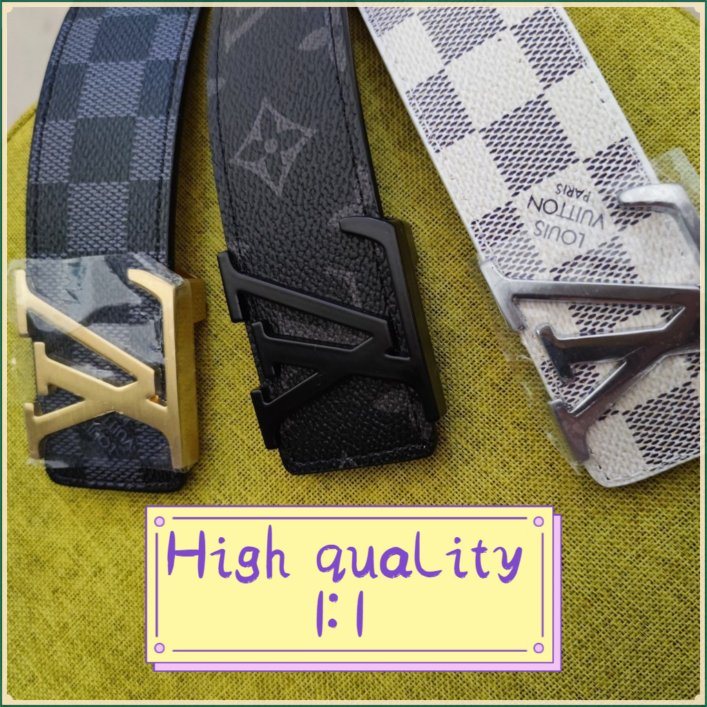 Cowhide High-End LV Casual Fashion All-Match Letter Smooth Buckle Belt