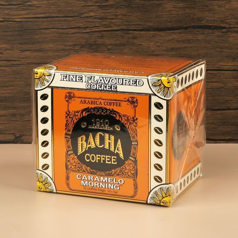 สิงคโปร์บาชากาแฟกาแฟคาราเมลตอนเช้าในช่วงต้นแขวนหูกาแฟกล่องของขวัญน้ําชายามบ่าย144กรัม#新加坡Bacha กาแฟค