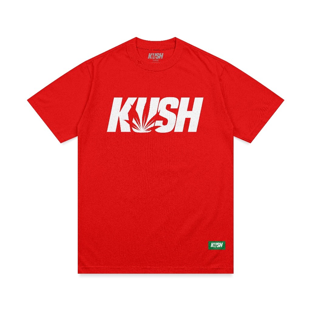 คอกลมซัมเมอร์ KUSH Co. OG LOGO เสื้อยืดแขนสั้นผ้าฝ้ายแท้ขนาดบวก