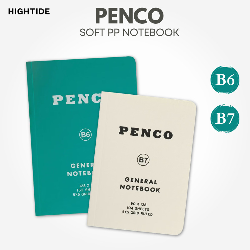 HIGHTIDE Penco Soft PP Notebook Grid - Green & White (B6 & B7), Japan Diary/ Journal Stationery