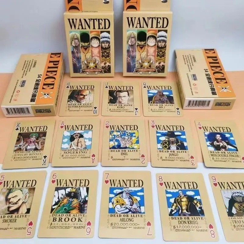 2026 One Piece HD Pattern Cool Play Cards Peripheral Luffy Fun Educational Solitaire Magic Practice Entertainment Cards