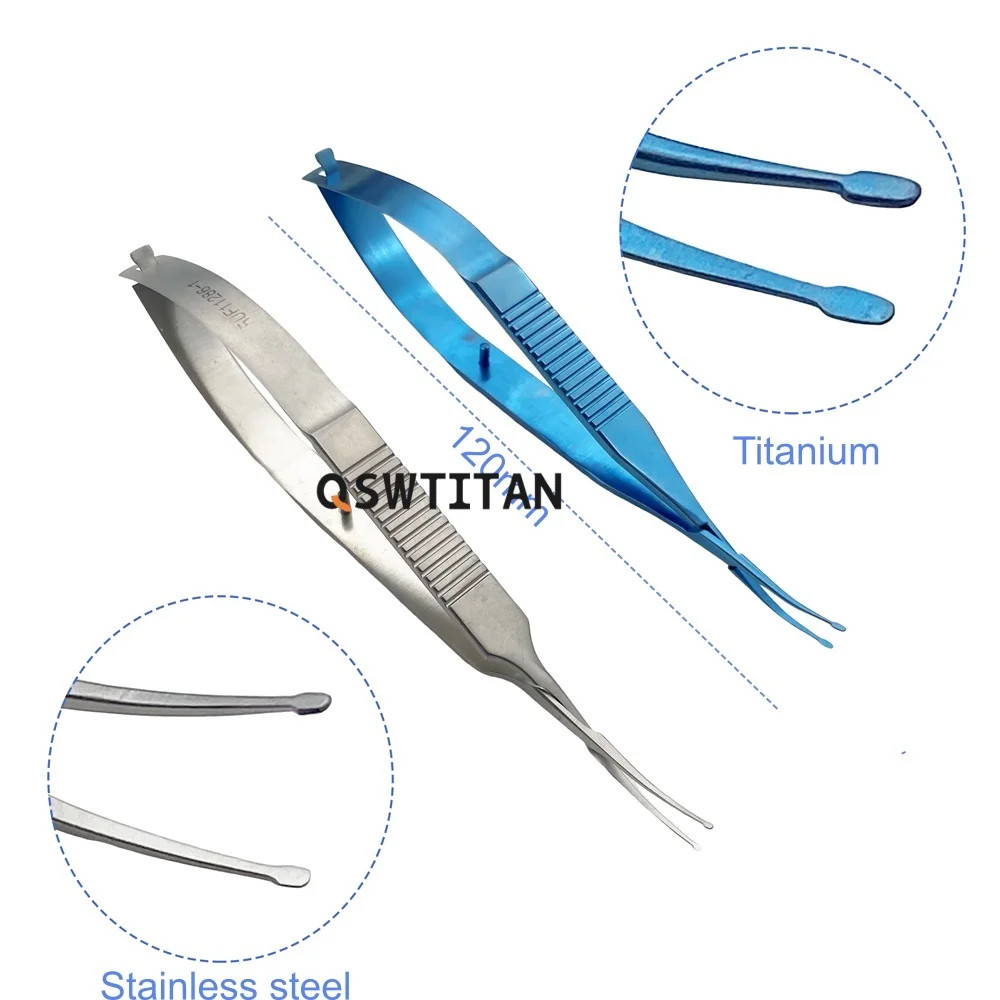 Ophthalmic Micro เครื่องมือผ่าตัดเลนส์ Implantation Forceps Ophthalmic เลนส์ Forceps ไทเทเนียม/สแตนเ