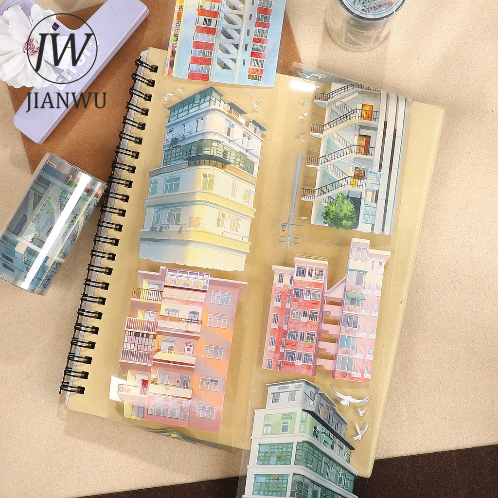 JIANWU 70 มม.* 5.2 ม.VINTAGE City High-rise Building ภูมิทัศน์วัสดุ Collage Scrapbooking PET เทป Creative Journal เครื่องเขียน ราคา ถูกที่สุด ดีลบีเคเค แกลเลอรีภาพที่ 3