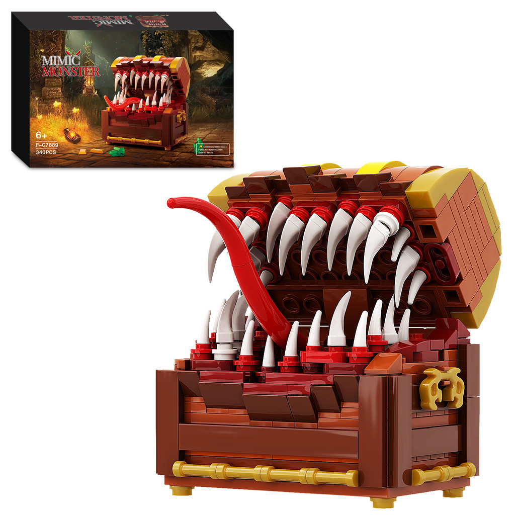 [รูปแบบใหม่ขายร้อน] MOC Dragon และ Dungeon Simulator Treasure Box, Treasure Box Monster Building Blo