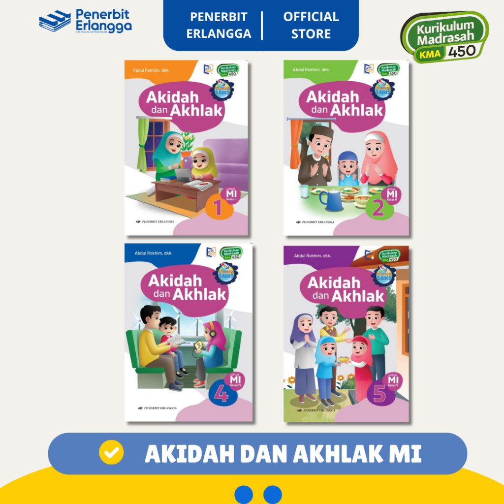 [เพื่อนบ้านอย่างเป็นทางการ] Aqidah และคุณธรรมสําหรับ Mi Grades 1 2 4 5 Madrasah Curriculum KMA 450