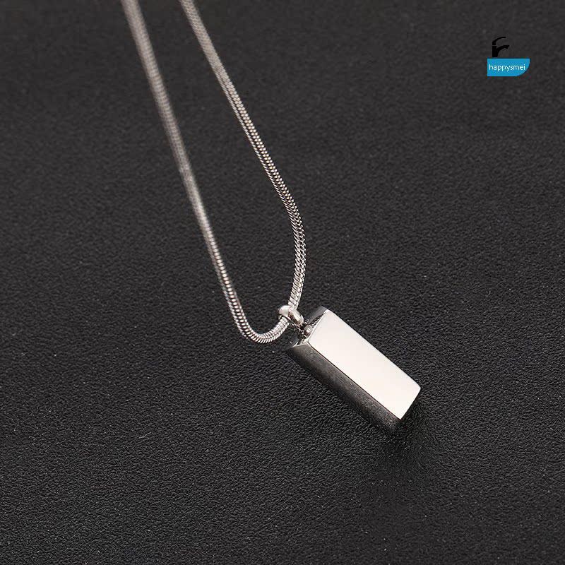 [GIK] สร้อยคอไทเทเนียมเรขาคณิต Punk คู่โซ่สีเงิน 60-100 ซม.แฟน [VN]