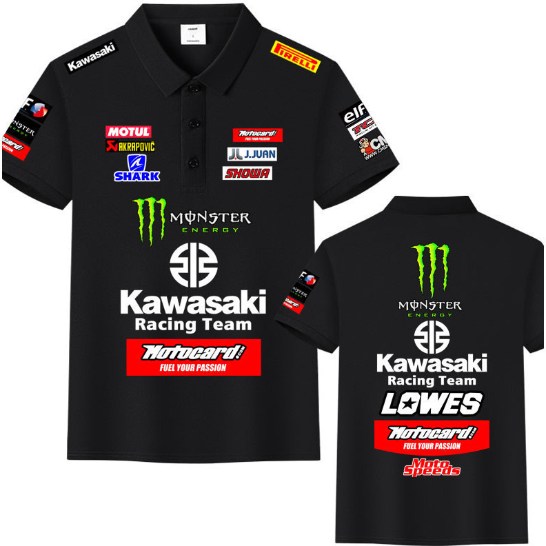 【เสื้อ polo】 New Style Ready Stock KAWASAKI KAWASAKI Heavy Motorcycle Cycling Jersey polo Shirt Leisure S-3XL