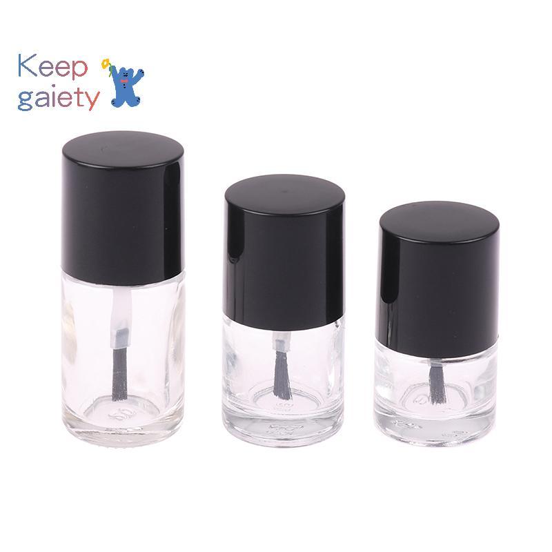 [Kpt-t] 5/10/15 ML ขวดยาทาเล็บเปล่าภาชนะเครื่องสําอางขวดแก้วเล็บพร้อมแปรงแก้วใสพร้อมฝาปิดแปรง [ใหม่]
