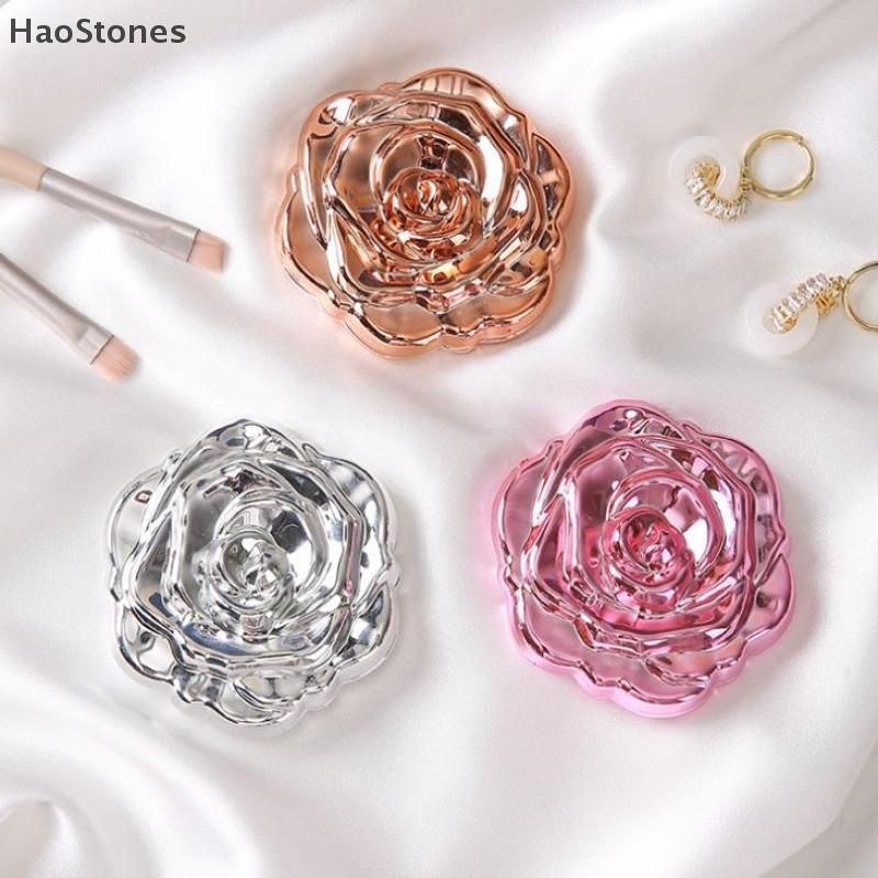 HaoStones 1PCS กระจกขนาดเล็กแบบพกพา Retro Rose ดอกไม้ขนาดเล็ก Poet กระจกแต่งหน้ากระจกสองด้านเครื่องสําอางขนาดกะทัดรัดเครื่องมือความงาม TH
