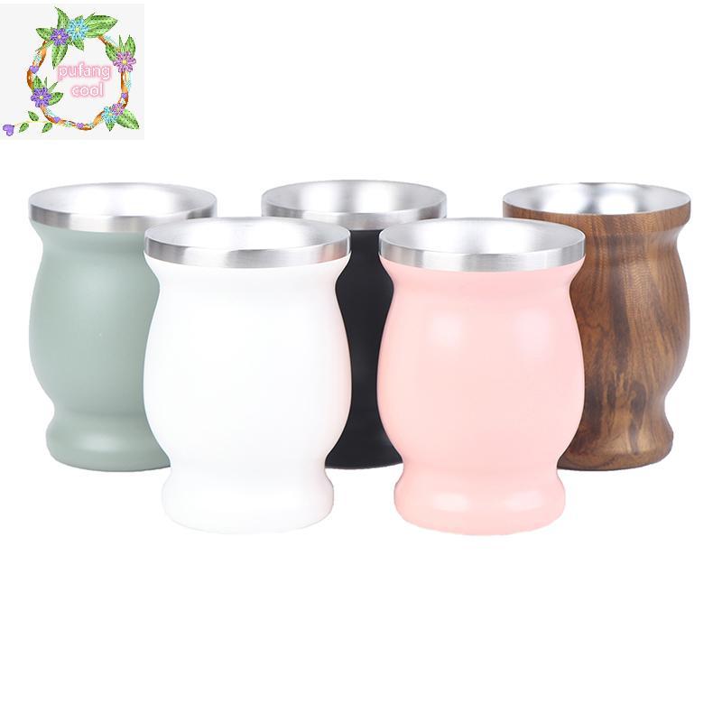 PUCOOL Yerba Mate Cup 304 สแตนเลส 8 ออนซ์ Argentine Yerba Mate Gourd พร้อม illas TH