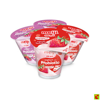 ซีพี-เมจิ โยเกิร์ต รสสตรอว์เบอร์รี่และมิกซ์เบอร์รี่ 135 ก. แ…