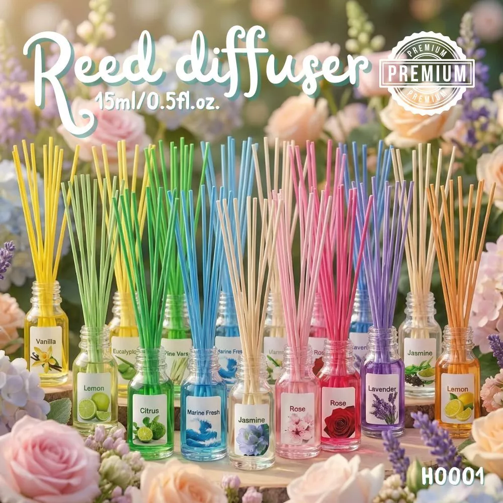 ก้านไม้หอม น้ำหอมอโรม่า 15มล. H0001 มี 50 กลิ่น