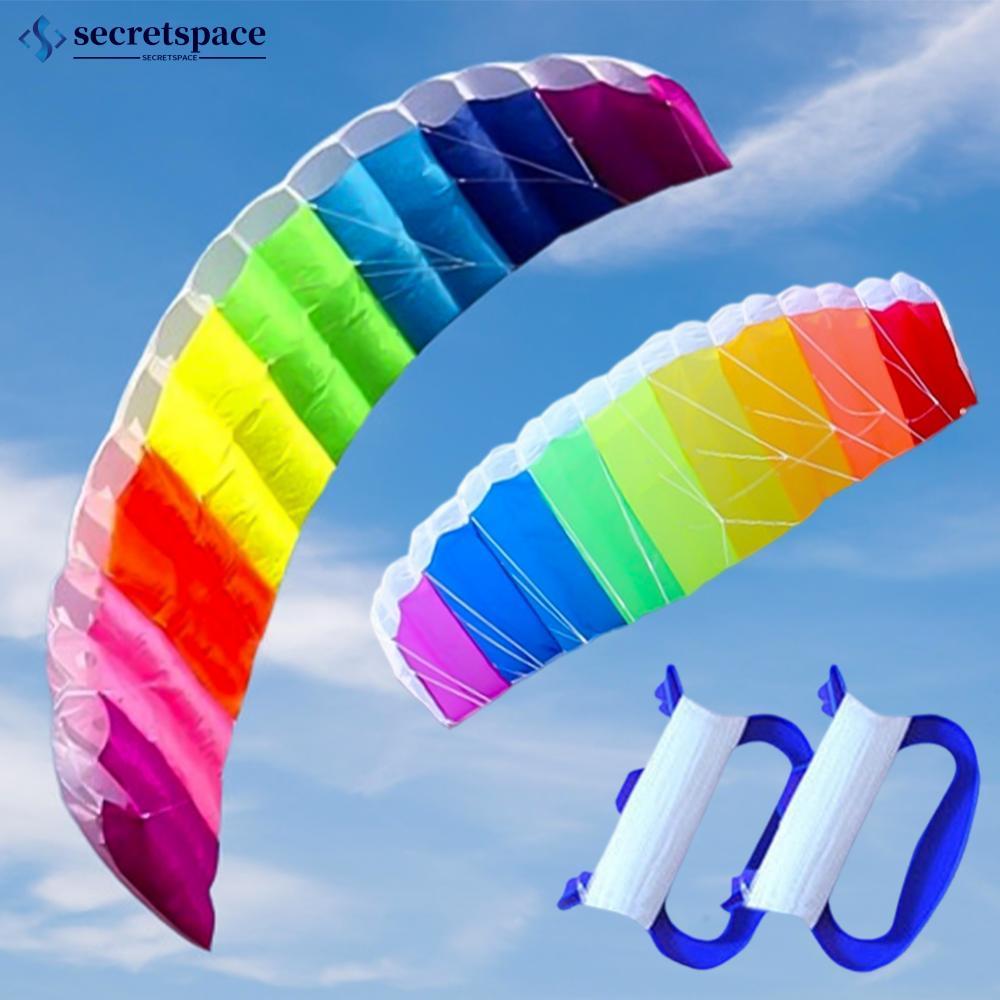 SECRETSPACE Dual Line Parafoil Stunt Kite สําหรับผู้ใหญ่และเด็ก Easy to Fly พร้อมสายกีฬากลางแจ้งชายห