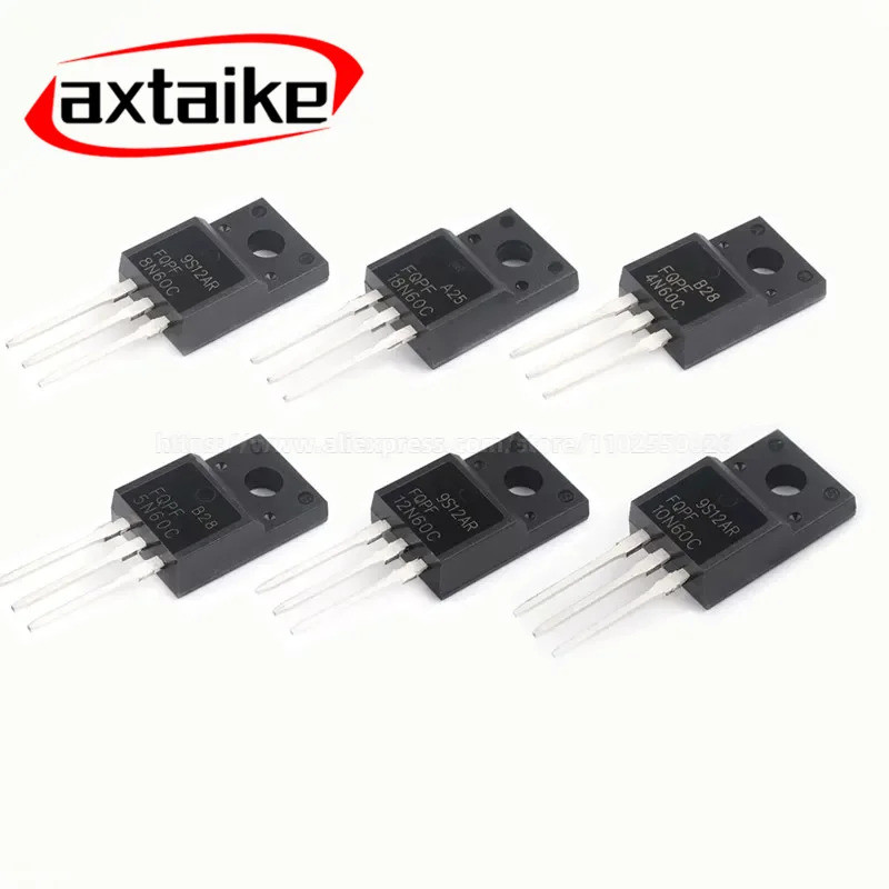 10PCS FQPF4N60C FQPF5N60C FQPF6N60C 7N65 8N60 10N60 12N60 15N60 20N60C FQPF20N60C 600V ทรานซิสเตอร์ 