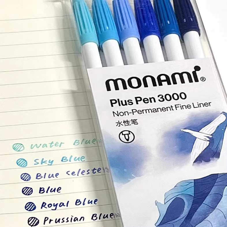 ปากกาเจล ปากกาสี เกาหลีเกาหลี monami monami สีน้ําปากกา 3000 เส้นใยปากกาคู่มือ Marker Graffiti Art ภ