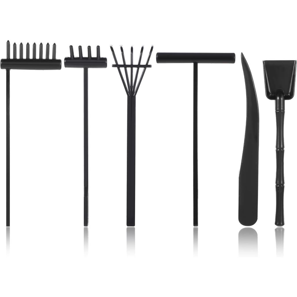 Mini Zen Garden Kit, 6 ชิ้น Zen Garden Rake เครื่องมือชุดหล่อทราย, ทราย Zen Garden, อุปกรณ์ฝึกสมาธิส