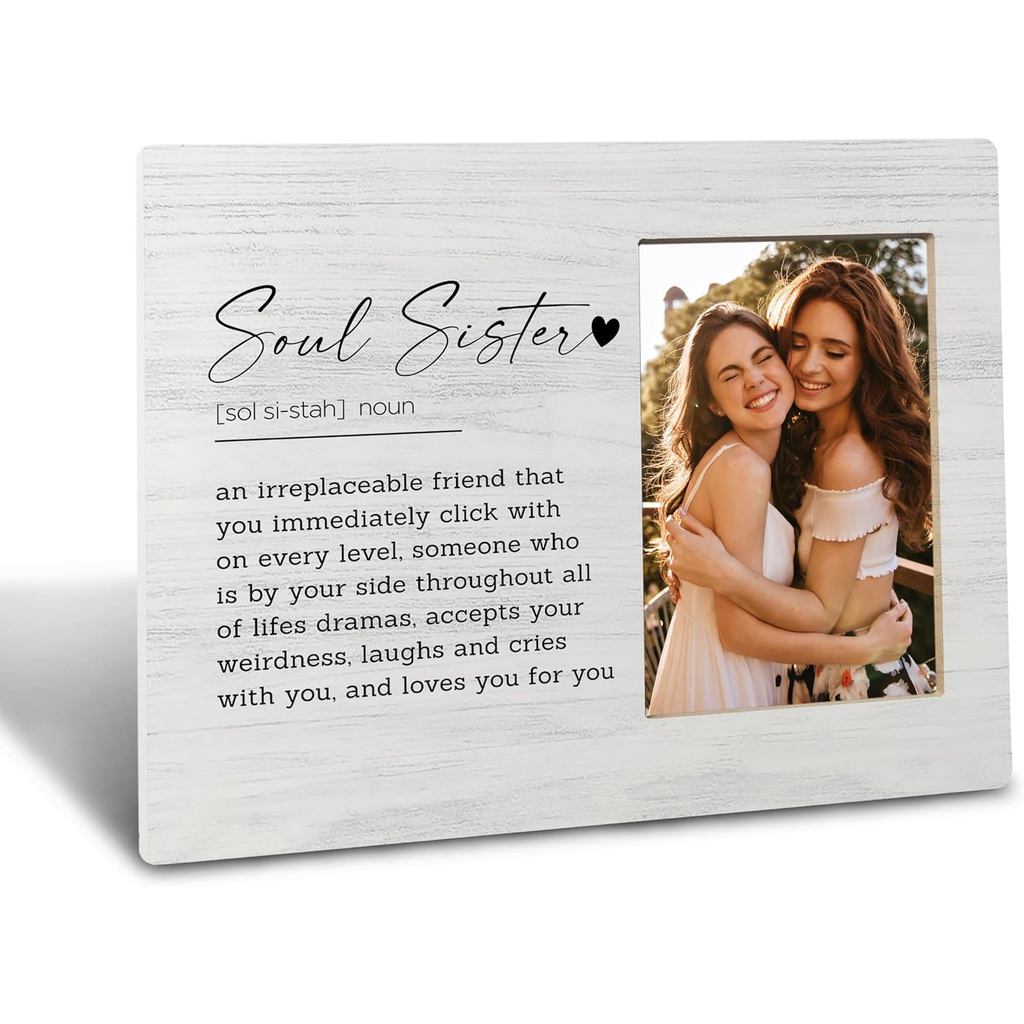 กรอบรูป Soul Sister 4x6 - ของขวัญ Bestie & Friendship สําหรับผู้หญิง กรอบรูปเพื่อนที่ดีที่สุด