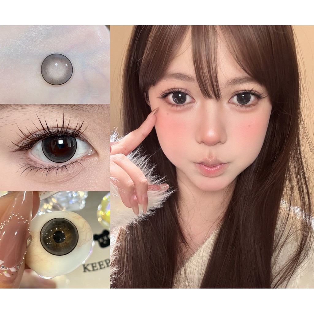 (1 คู่) QQTANG ,thestarlens Brand ,14.20mm,Gdia:13.23mm,(เกรด 0-8.00), คอนแทคเลนส์ 6 เดือนใช้(grey)