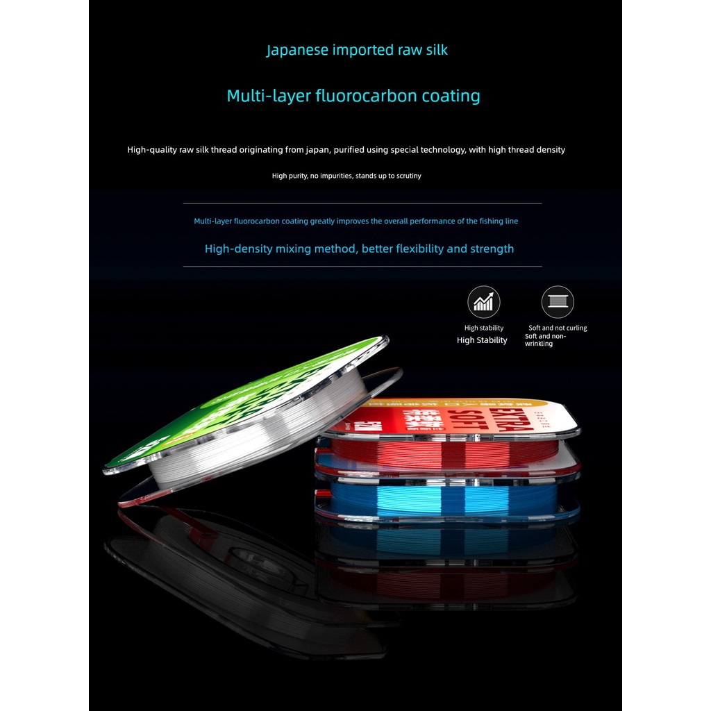 สาย pe ถัก 4 สาย pe ถัก 8 สายตกปลานำเข้าคุณภาพสูง สำหรับปลาคาร์พและครูเชียน ขนาด 0.4/0.6/0.8 มม., นิ