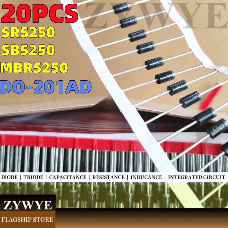 20PCS Shoteki In-Line SR5250 DO-201AD SB5250 Original Diode 5A 250V MBR5250 ยี่ห้อใหม่ชิปไดโอดเดิมวงจรรวม IC