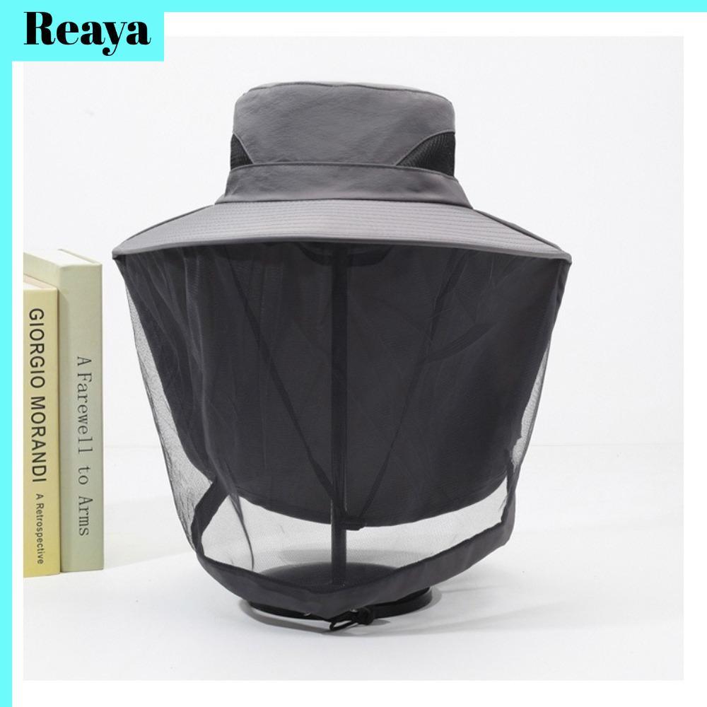 หมวกบัคเก็ต REAYA ป้องกันยุงและแมลง หมวกตาข่ายแคมป์ปิ้งกลางแจ้ง สำหรับผู้ชายและผู้หญิง