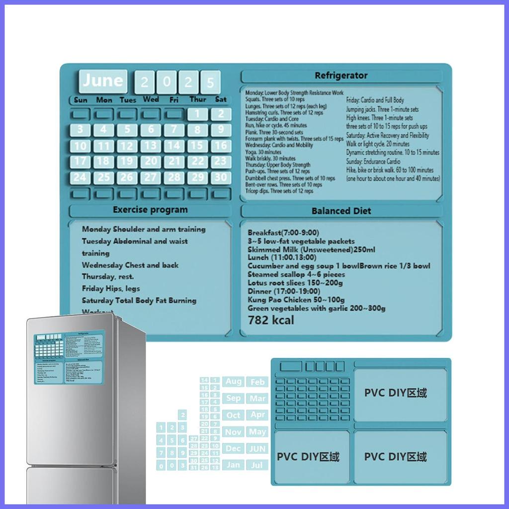 ตู้เย็นปฏิทินแม่เหล็ก Meal Planner สําหรับห้องครัวอเนกประสงค์ Aesthetic Meal Planer Organizer สําหรั