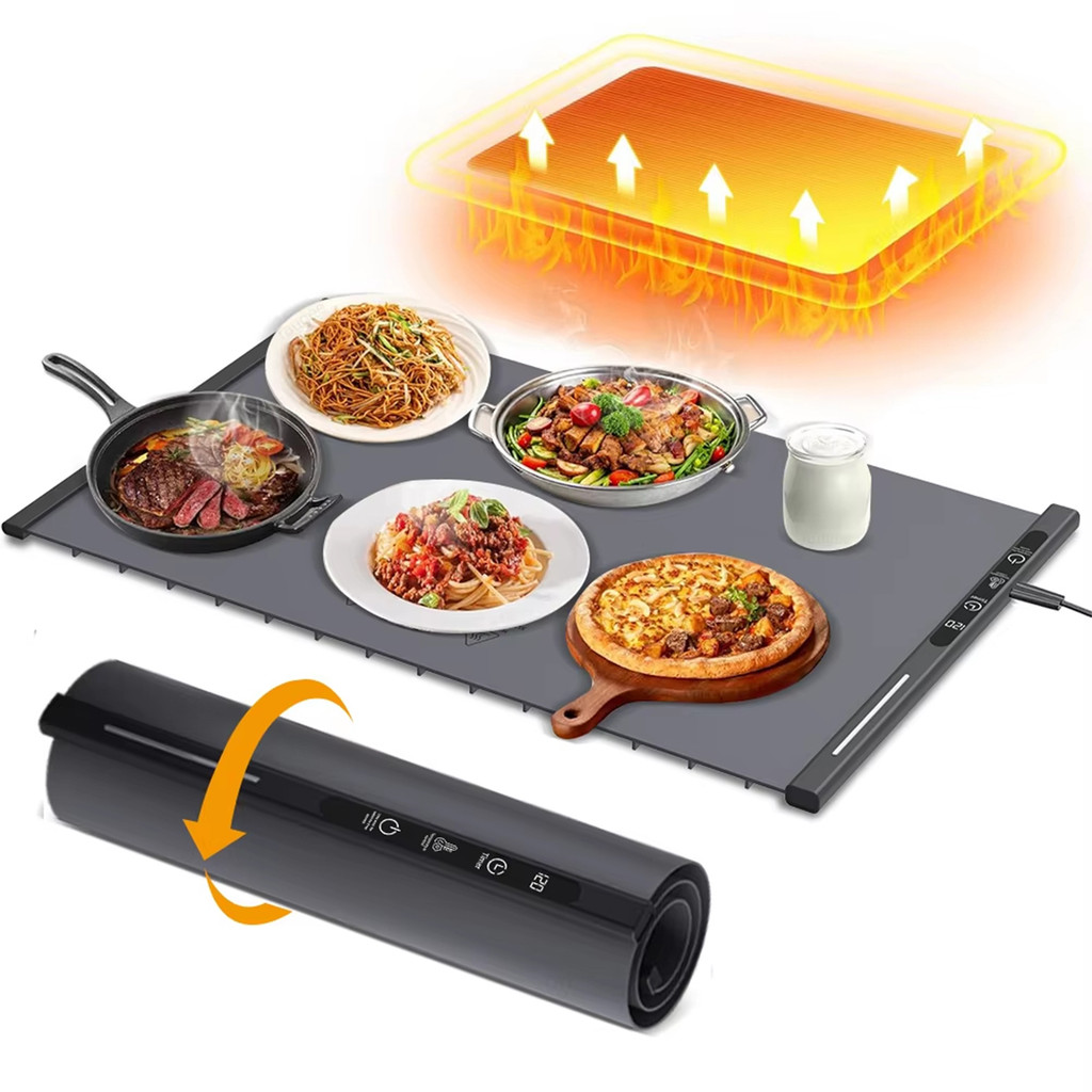 COD Electric Food Warmer Mat Silicone Foldable Food Warming Heater For Coffee Food Plate Warming 8 S