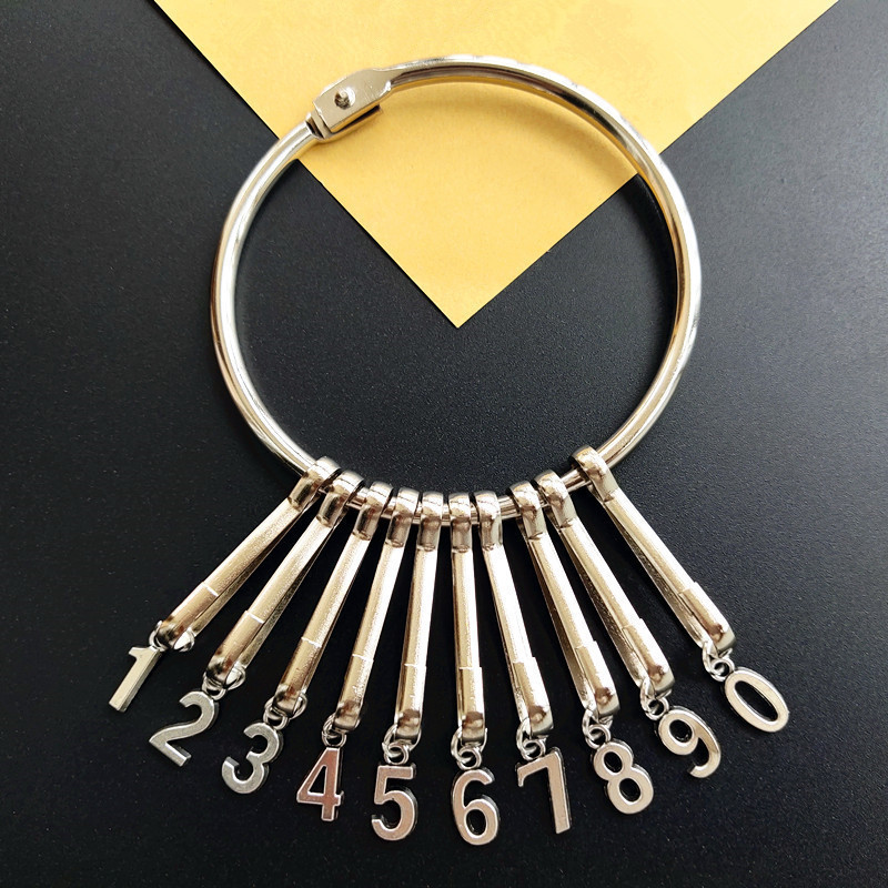สแตนเลสถาดกุญแจพวงกุญแจหนา Key Board Markable Key Sorting แผ่น Retro Key แหวนหมู Gall หัวเข็มขัด J3P