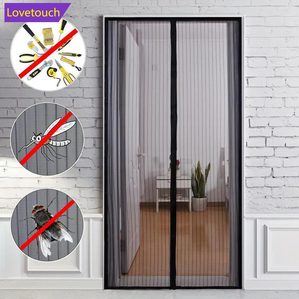 LOVETOUCH แม่เหล็ก DIY ม่านประตูหน้าจอ AntiMosquito แมลง Fly Bug ในครัวเรือนระบายอากาศผ้าม่านประตูสํ