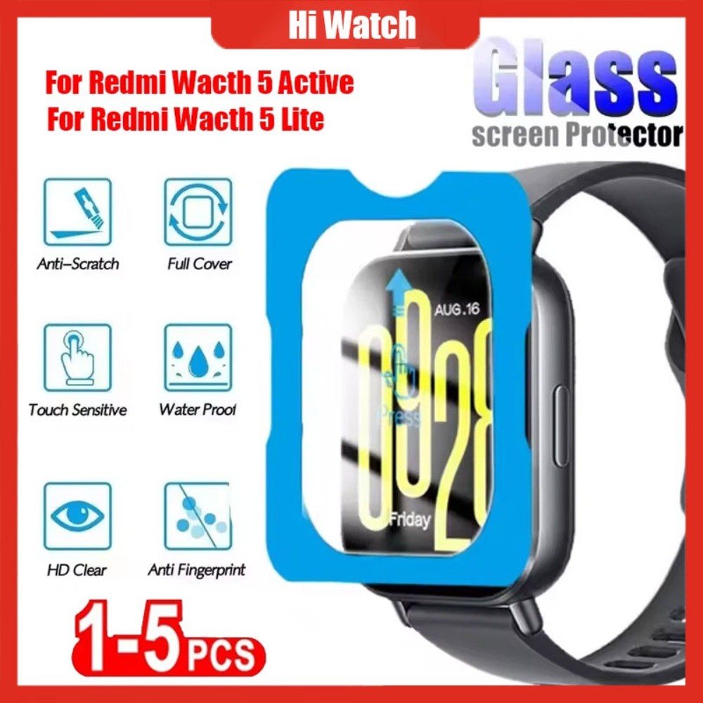 กระจกนิรภัยป้องกันหน้าจอฟิล์มสําหรับ Redmi Watch 5 Active/Lite HD Clear Protector อุปกรณ์เสริมแก้วสําหรับ Redmi Watch 5 Active