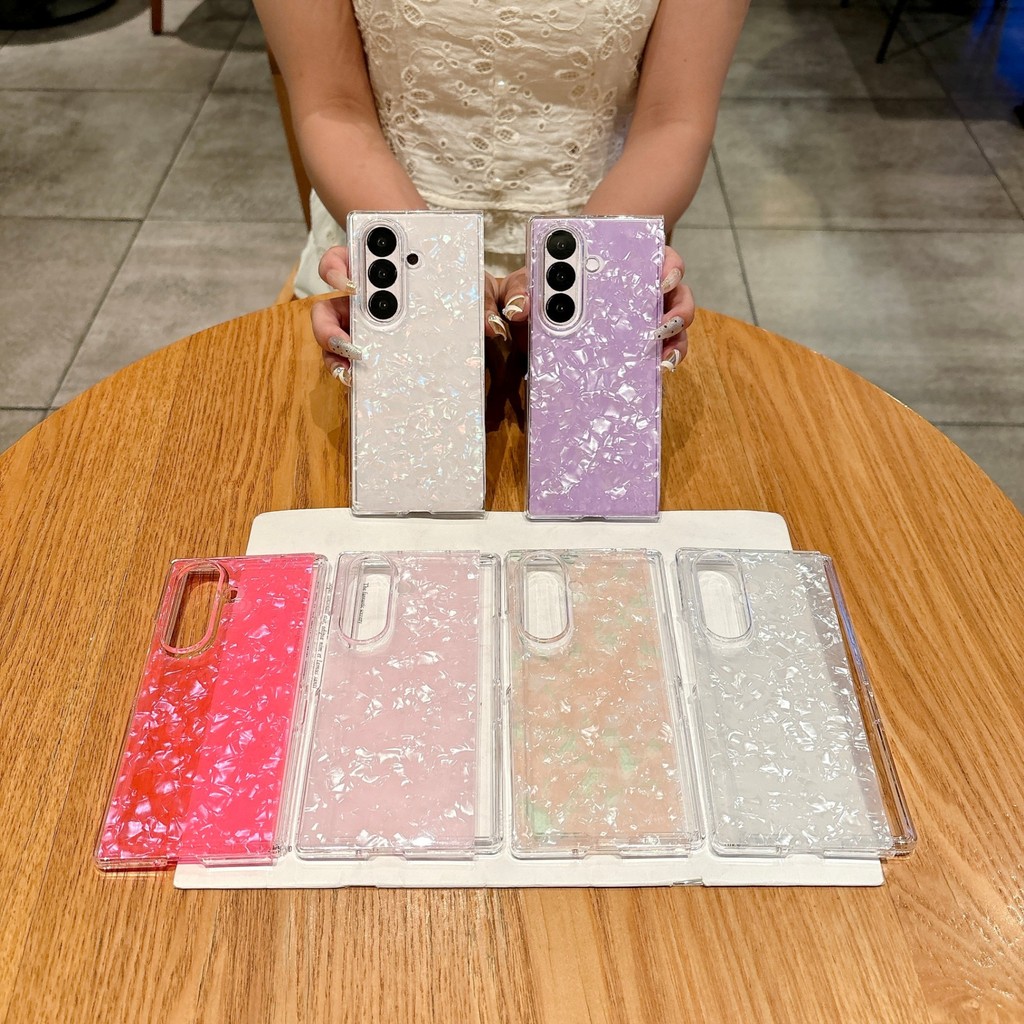 สําหรับ Samsung Galaxy Z Fold 7 3.4 5.6 รูปแบบเปลือกพับซ้ายและขวา ว25 เคสป้องกันโทรศัพท์มือถือสองขั้