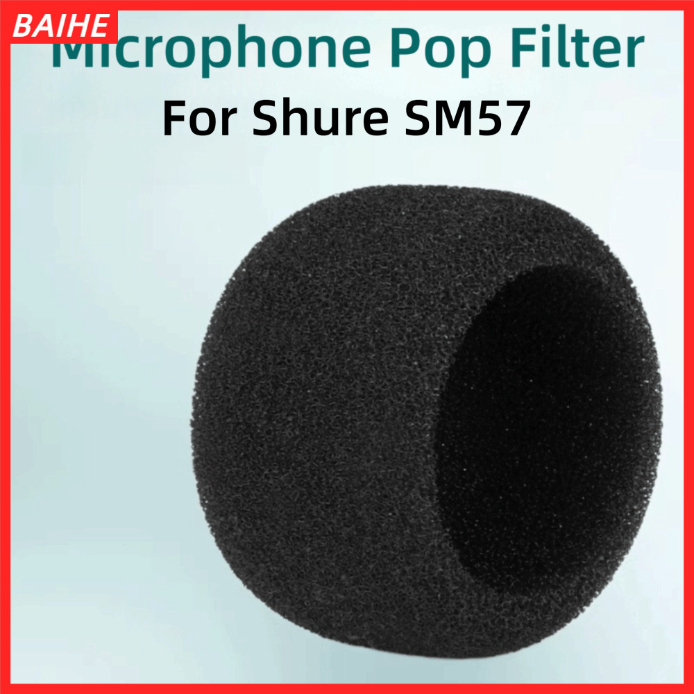 BAIHE ฝาครอบไมโครโฟน Shure SM57 ฟองน้ำ Flocked ลดเสียงรบกวน ป้องกันลม สำหรับสตูดิโอบันทึกเสียงมืออาชีพ