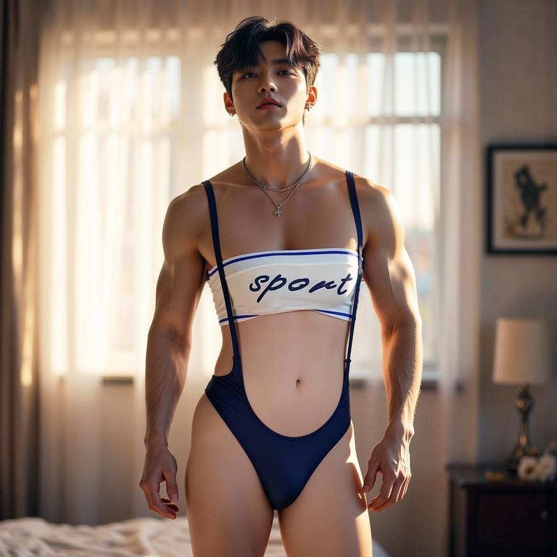 男款感运动风轻薄透气吊带连体睡衣情侣内衣3.23Men's Sporty Style Lightweight Breathable Camisole One-piece Pajamas Couple'