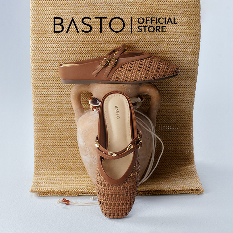 BASTO Women's Mules Flat Shoes รองเท้าแตะ รองเท้าส้นแบน F1520