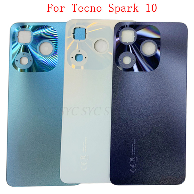 ฝาครอบแบตเตอรี่ด้านหลังประตูสําหรับ Tecno Spark 10 ฝาหลังพร้อมอะไหล่ซ่อมโลโก้