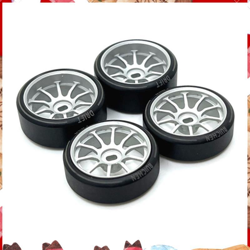 4 ชิ้นพลาสติกแข็งดริฟท์ยาง ไทร์ ขอบล้อโลหะสําหรับ  284131 K969 K989 P929 Mini-Z 1/28 RC รถอะไหล่อัพเ