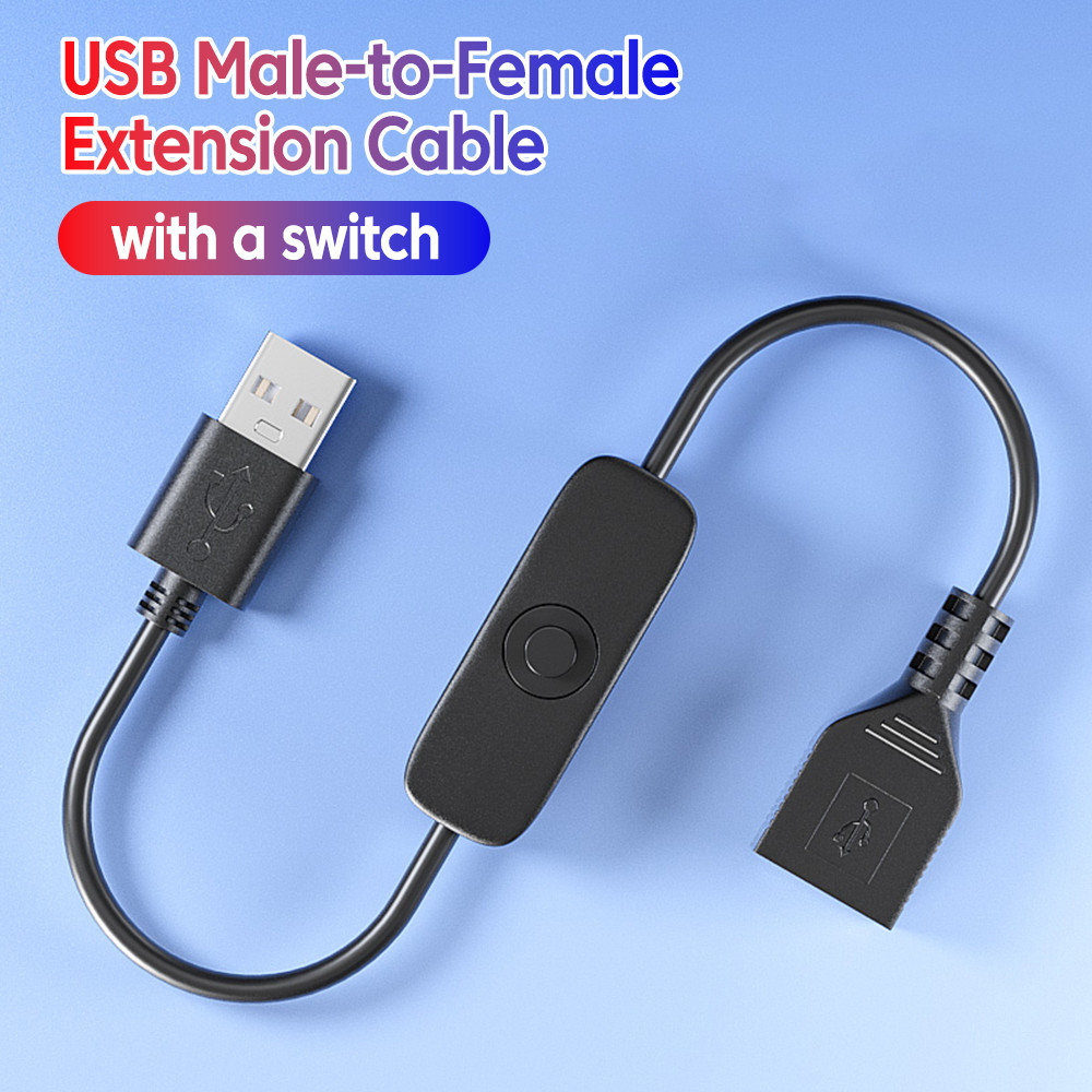 Elough USB ชายหญิงสายต่อพร้อมสวิตช์เปิด/ปิดการถ่ายโอนข้อมูลและชาร์จอะแดปเตอร์ที่ทนทานสําหรับ LED Strip