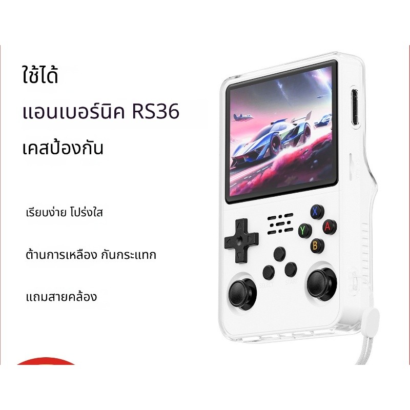 เคส R36S เคสใส TPU กันรอย กันกระแทก ต้านการเหลือง เคสเกมพกพา แถมสายคล้องมือ