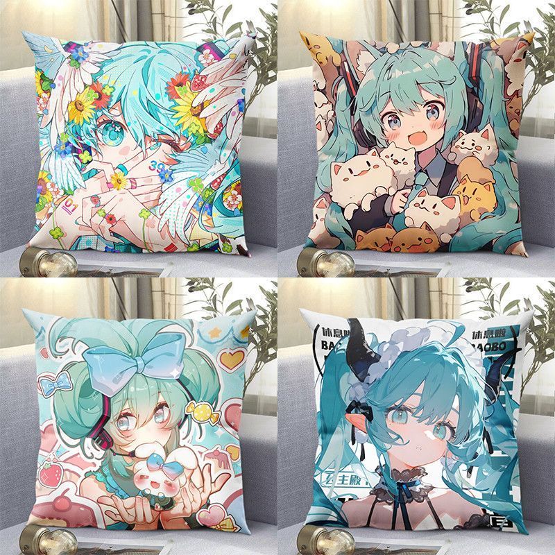 Miku Hatsune Miku หมอนเด็กหมอนนอนหมอนเกมอุปกรณ์ต่อพ่วงสองด้านพักกลางวันเบาะสากล ราคา ถูกที่สุด ดีลบีเคเค แกลเลอรีภาพที่ 2