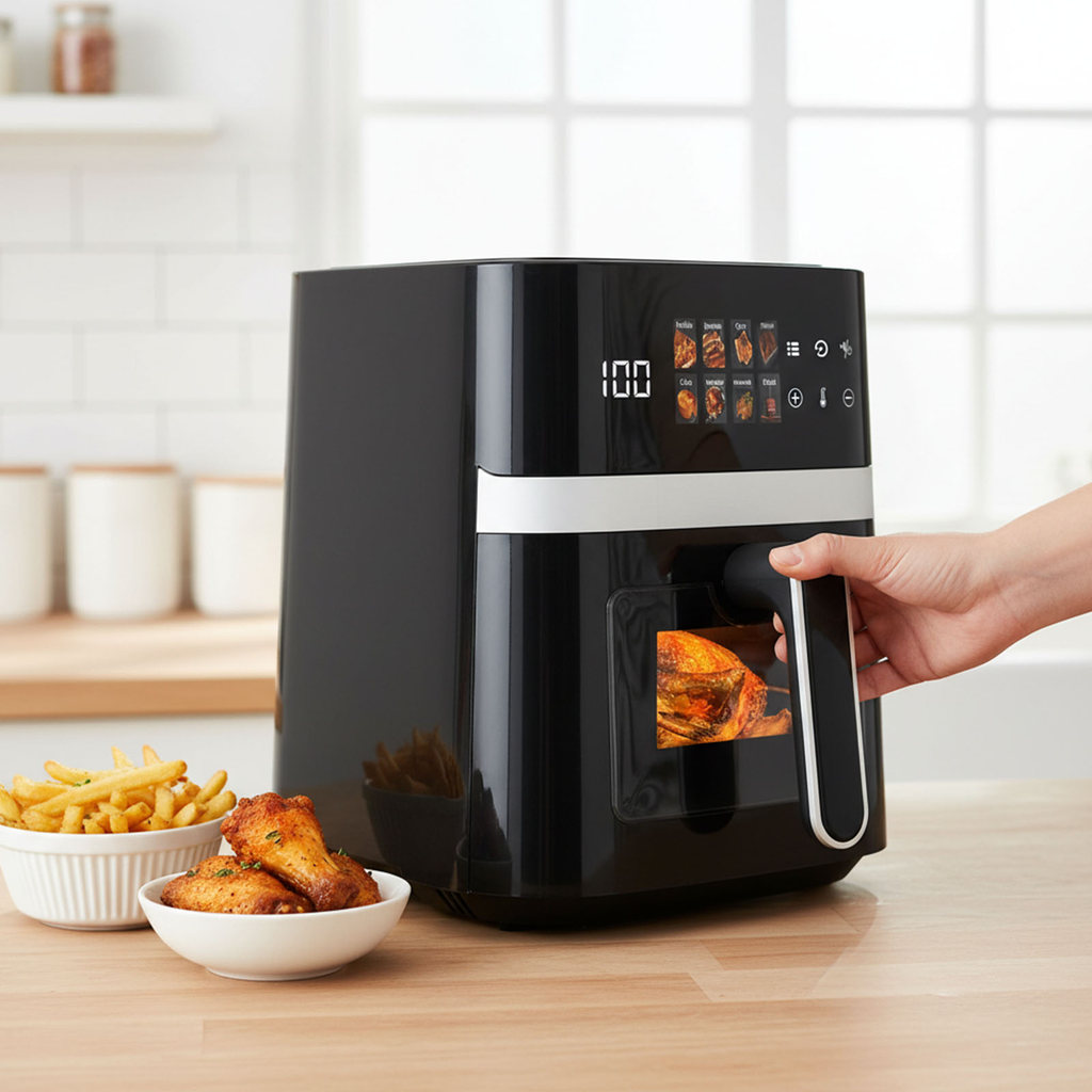 8L Visual Air Fryer Timer & ควบคุมอุณหภูมิสําหรับร้านอาหารในครัว
