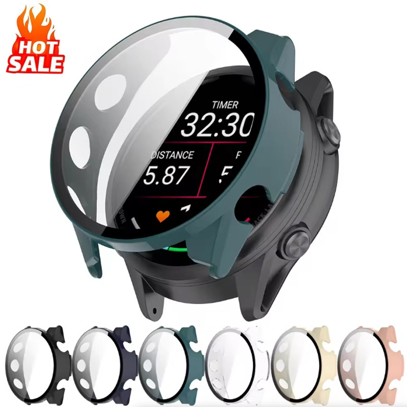 กระจกนิรภัย + หน้าจอสําหรับผู้เบิกทาง Garmin 570 42 มม.47 มม.Anti-scratch PC ป้องกันกันชนสําหรับ Gar