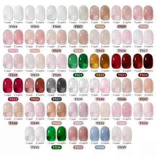 【Local】BORN RRETTY 40 สี Jelly Nude Gel ยาทาเล็บ Ice Clear Nude สีชมพูสี UV Soak Off เจลเคลือบเงาเล็บหยกเจล 15ml